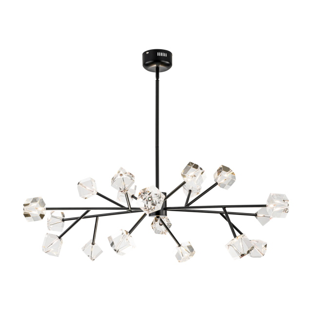 18 Light Glam Modern Linear Clear Crystal Chandelier