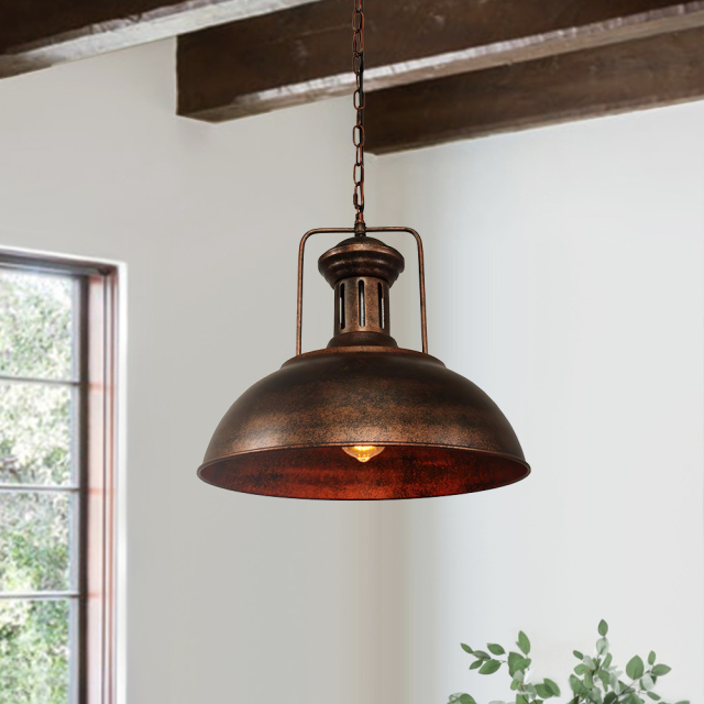 Industrial 1 Light Dome Kitchen Island Pendant Light