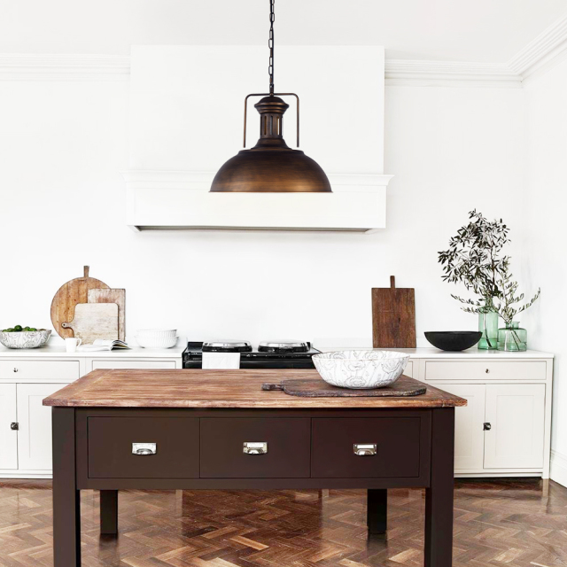 Industrial 1 Light Dome Kitchen Island Pendant Light