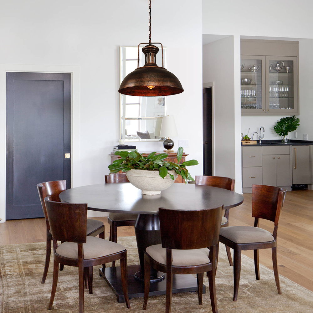 Industrial 1 Light Dome Kitchen Island Pendant Light