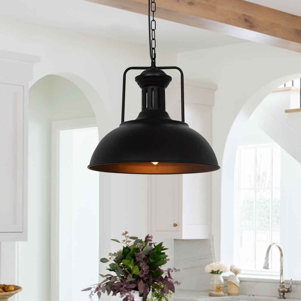 Industrial 1 Light Dome Kitchen Island Pendant Light