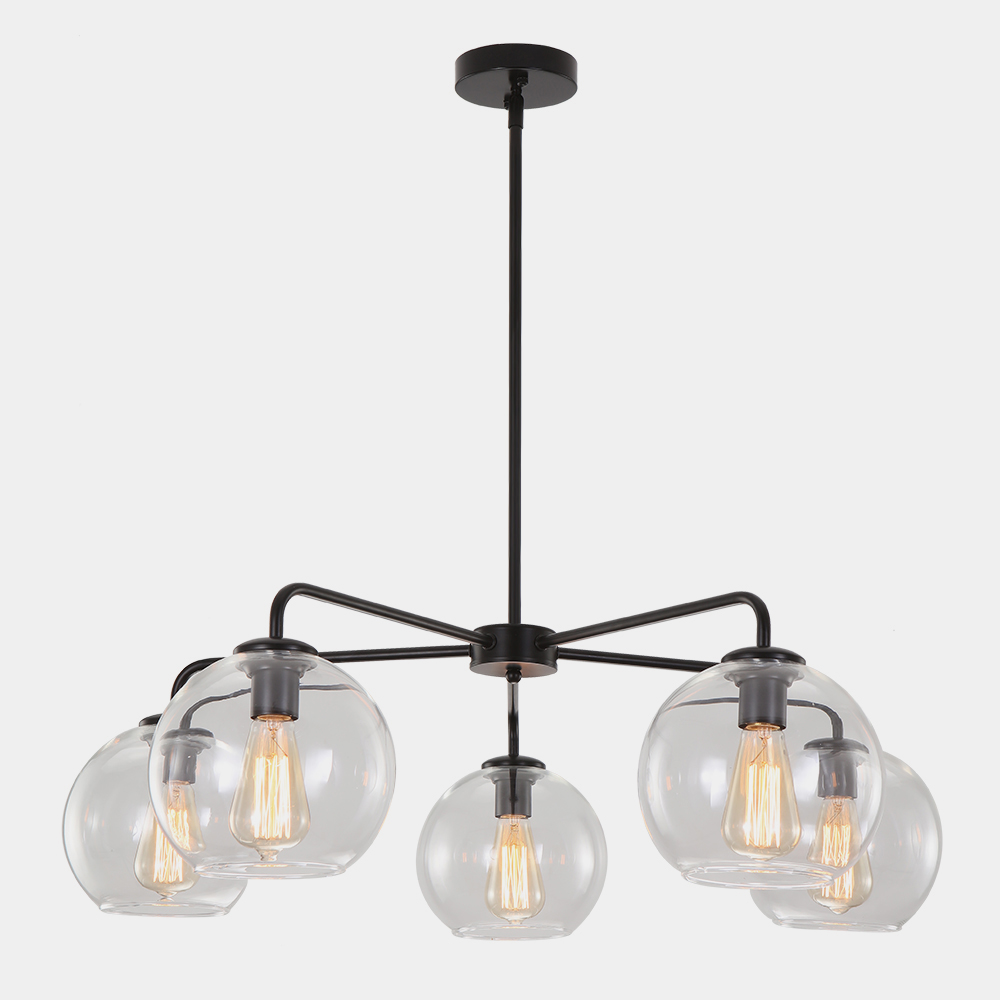 Modern Mid-Century 5-Lights Sputnik Glass Globe Chandelier for Dining Room/Living Room/Bedroom/Restaurant
