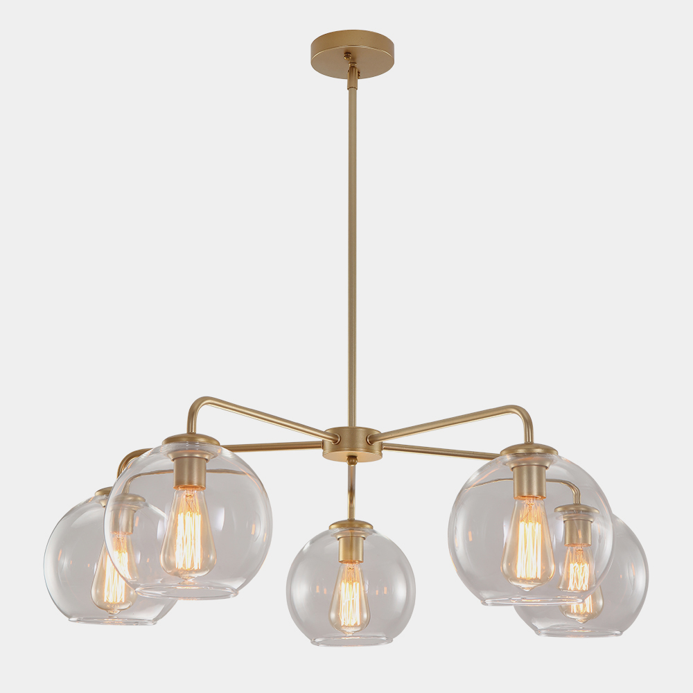 Modern Mid-Century 5-Lights Sputnik Glass Globe Chandelier for Dining Room/Living Room/Bedroom/Restaurant