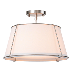 4-Light Linen Tapered Drum Semi Flush Mount