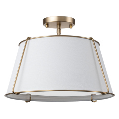 4-Light Linen Tapered Drum Semi Flush Mount