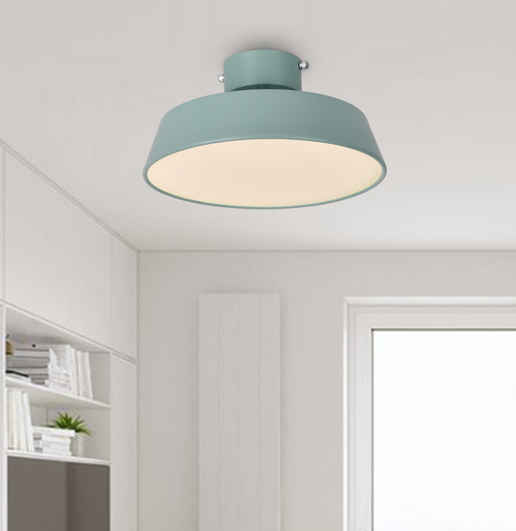 Nordic Semi Flush Mount LED Light Green