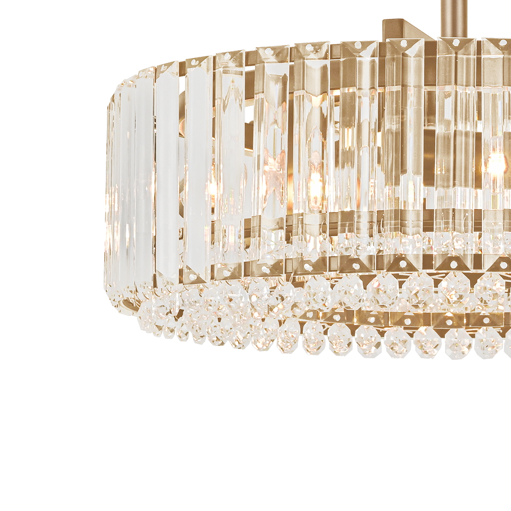 4-Light Crystal Drum Semi Flush Mount