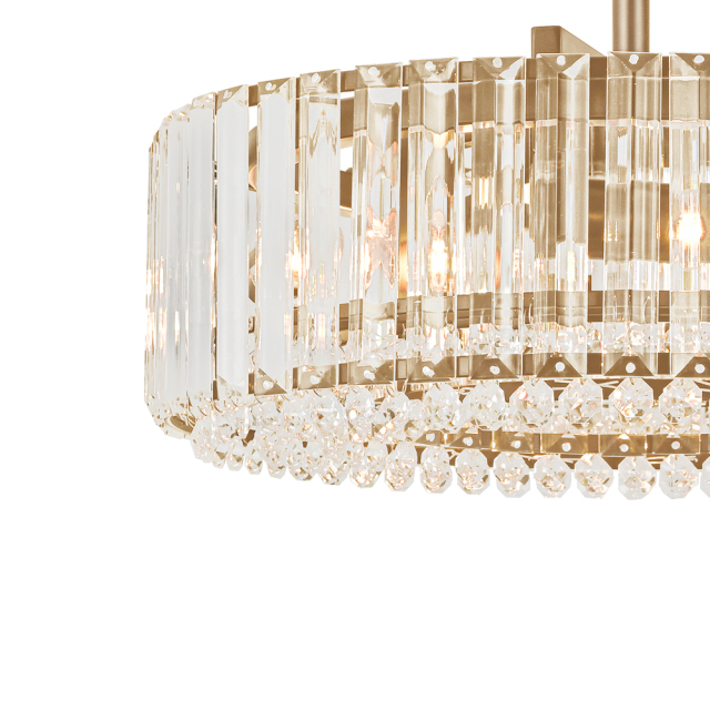 4-Light Crystal Drum Semi Flush Mount