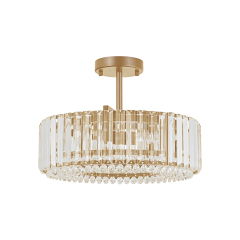 4-Light Crystal Drum Semi Flush Mount