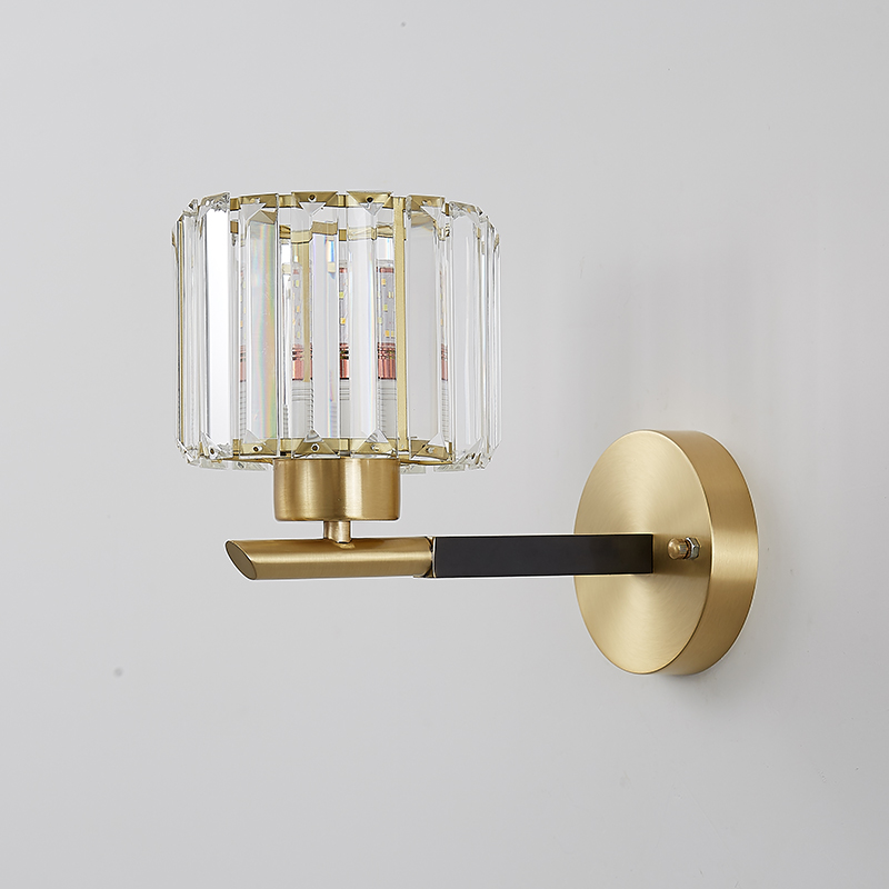 One Light Clear Crystal Shade Wall Sconce