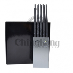 The Latest 10 Antennas Plus Portable Mobile Phone Signal Jammer LOJACK GPS Wi-Fi Signal Blocker Bigger Hot Sink & Battery 7Watt Jamming up to 20m