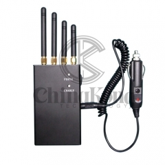 Mini Handheld 4 Antennas Cell Phone WIFI GPS Jammer, Block 2g/3G/4G or GPS WIFI Signals,