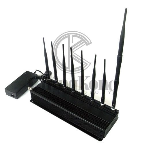The best quality Mobile Phone Signal Jammer 8 Antennas Cell Phone 3G 4G signal Blocker with 2.4G 5.8G or GPS Lojack
