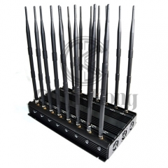 Full Bands 16 Antennas Wireless Signal Jammer For 3G 4G Wi-Fi GPS LOJACK Output power 40Watt Shielding Radius Up to 40m