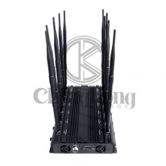 Multifunction 12 Antennas Mobile Phone Signal Jammer For 3G 4G Wi-Fi GPS LOJACK,Adjustable Output power 36 Watt Shielding Radius Up to 40m