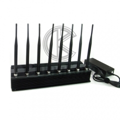 The best quality Mobile Phone Signal Jammer 8 Antennas Cell Phone 3G 4G signal Blocker with 2.4G 5.8G or GPS Lojack