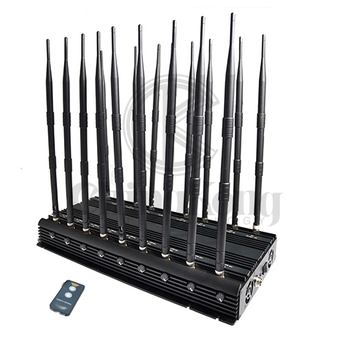 World First 18 Antennas Wireless Signal Jammer Output Power 42Watt With Infrared Remote Control Turn ON /OFF