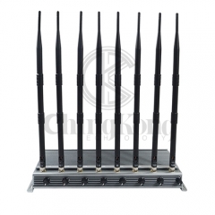 New powerful cellphone WIFI signal jammer with 8 Antennas indoor using adjustable 46W output power jamming up to 60m
