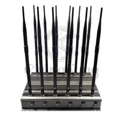 New powerful wireless signal jammer with 12 Antennas output power 70W jamming up to 60m Remote control Turu ON/OFF