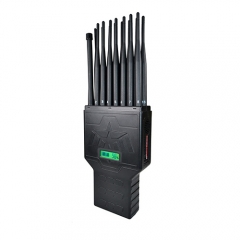 Unique 16 Antennas Portable 5GLTE Signal Jammer,All-in-one Wireless Signal Blocker,12Watt Jamming up to 20m