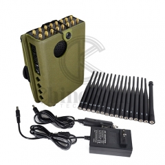 2020 The Latest Handheld 16 Bands Cell Phone Signal Jammer With Nylon Cover,Blocking 5G 4G Wi-Fi5G RF Signal Jammer,16Watt Jamming up to 25m