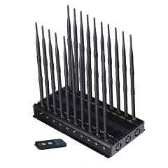20 Antennas Wireless Signal Jammer For Full Bands 5GLTE 2G 3G 4G Wi-Fi GPS LOJACK Output Power 45Watt With Infrared Remote Control Turn ON /OFF Power
