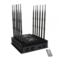 90 Watts Powerful Mobile Phone 4G 5G signal jammer with 12 Antennas jamming up t...