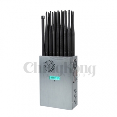 World First Handheld 24 Antennas Wireless Signal Jammer With LCD Display and Nylon Cover, 24 Watt Blocking 4G 5G Wi-Fi GPS up to 25m