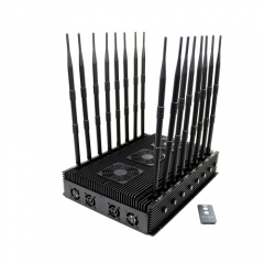 World First 16 Antennas 110W Powerful Signal jammer For 5G/4G/3G/2G WIFI GPS LOJACK LORA UHF VHF with Remote Control jamming up to 80m