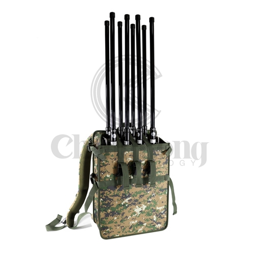 8 Bands High Power Backpack Signal Jammer With 160W Blocker 2G 3G 4G 5G WIFI GPS UHF VHF 150M