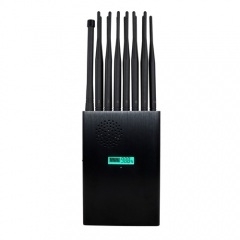 New Handheld 14 Antennas 5G Signal Jammer With LCD Display, Blocking Cell Phone 5G 4G Wi-Fi5G RF Signal up to 25m