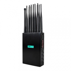 New Handheld 14 Antennas 5G Signal Jammer With LCD Display, Blocking Cell Phone 5G 4G Wi-Fi5G RF Signal up to 25m