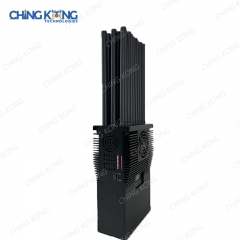 新的手持式28波段调频无线电Wi-Fi6E Wi-Fi2.4G Wi-Fi5G GPS寻回系统LORA UHF VHF 433 315 868 CDMA GSM 3G 4G 5G手机信号干扰器，电池容量液晶显示，尼龙盖便携式，28瓦干扰长达25米