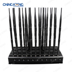 全球首款全频段26天线无线信号干扰机5GLTE 2G 3G 4G Wi-Fi2.4G 5G 6G GPS寻回调频收音机，输出功率50瓦，带红外遥控开关电源