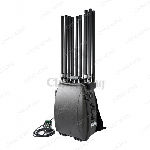 360 Watts Backpack Mobile Phone WIFI GPS Signal Jammer With 12 Bands of 100-6000MHz
