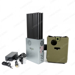 New Handheld 32 Bands FM Radio Wi-Fi 7&6E Wi-Fi2.4G Wi-Fi5G GPS LOJACK LORA UHF VHF 433 315 868 CDMA GSM 3G 4G 5G Cell Phone Signal Jammer, Battery capacity LCD Display, With Nylon Cover For Portable , 32 Watts Jamming up to 25m