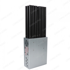 New Handheld 32 Bands FM Radio Wi-Fi 7&6E Wi-Fi2.4G Wi-Fi5G GPS LOJACK LORA UHF VHF 433 315 868 CDMA GSM 3G 4G 5G Cell Phone Signal Jammer, Battery capacity LCD Display, With Nylon Cover For Portable , 32 Watts Jamming up to 25m