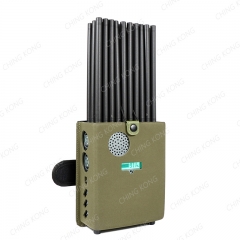 New Handheld 32 Bands FM Radio Wi-Fi 7&6E Wi-Fi2.4G Wi-Fi5G GPS LOJACK LORA UHF VHF 433 315 868 CDMA GSM 3G 4G 5G Cell Phone Signal Jammer, Battery capacity LCD Display, With Nylon Cover For Portable , 32 Watts Jamming up to 25m