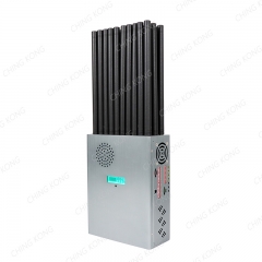 New Handheld 32 Bands FM Radio Wi-Fi 7&6E Wi-Fi2.4G Wi-Fi5G GPS LOJACK LORA UHF VHF 433 315 868 CDMA GSM 3G 4G 5G Cell Phone Signal Jammer, Battery capacity LCD Display, With Nylon Cover For Portable , 32 Watts Jamming up to 25m