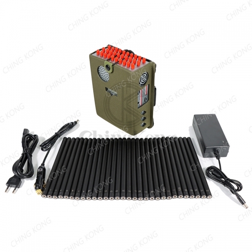 New Handheld 32 Bands FM Radio Wi-Fi 7&6E Wi-Fi2.4G Wi-Fi5G GPS LOJACK LORA UHF VHF 433 315 868 CDMA GSM 3G 4G 5G Cell Phone Signal Jammer, Battery capacity LCD Display, With Nylon Cover For Portable , 32 Watts Jamming up to 25m