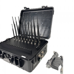 CKJ-1903L18-5GHigh power portable Jammer for 2G/3G/4G Jammer with LOJACK GPSL1-L5 WIFI2.4G 5G Signals, Suitcase Build-in Battery and AC adapter