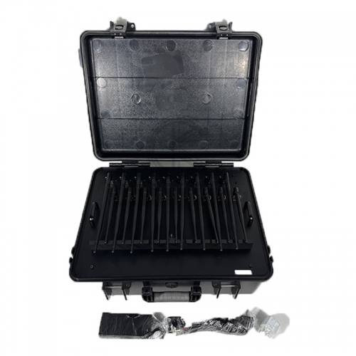 CKJ-1903L18-5GHigh power portable Jammer for 2G/3G/4G Jammer with LOJACK GPSL1-L5 WIFI2.4G 5G Signals, Suitcase Build-in Battery and AC adapter