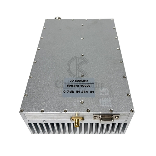 100W 30-500MHz Power Amplifier Module With Heat Sink Intelligent Monitoring of Temperature Build in DDS Signal Source Adjustable