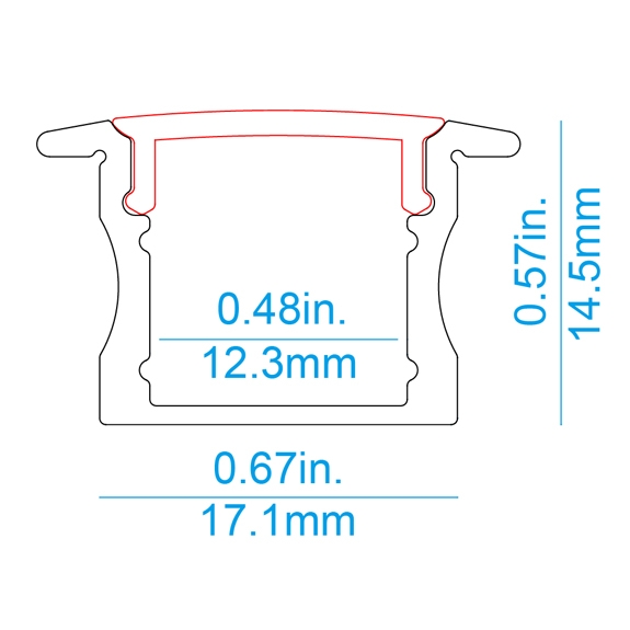 R03 Deep recessed  LED Profile