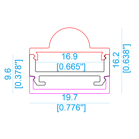 AL12 Surface LED Profile with 30° Lens