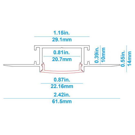 DW22 Plaster-in LED Profile