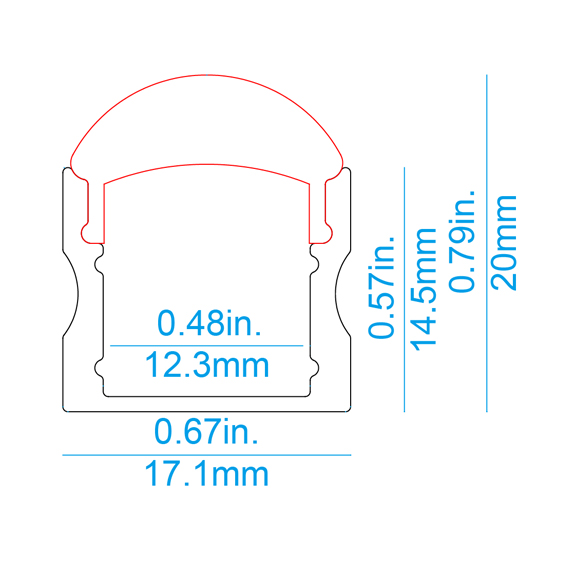 L20 Surface LED Profile with 20° Lens