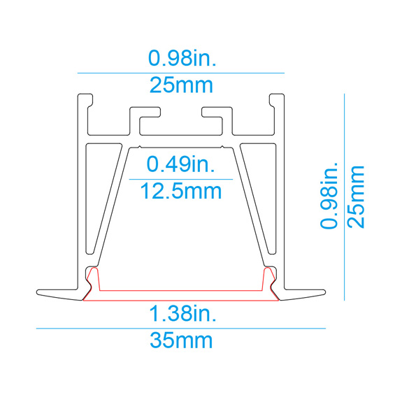 R25E Recessed LED Profile