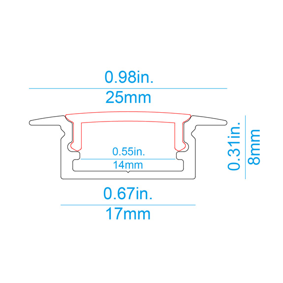 R02 Recessed Slim LED Profile