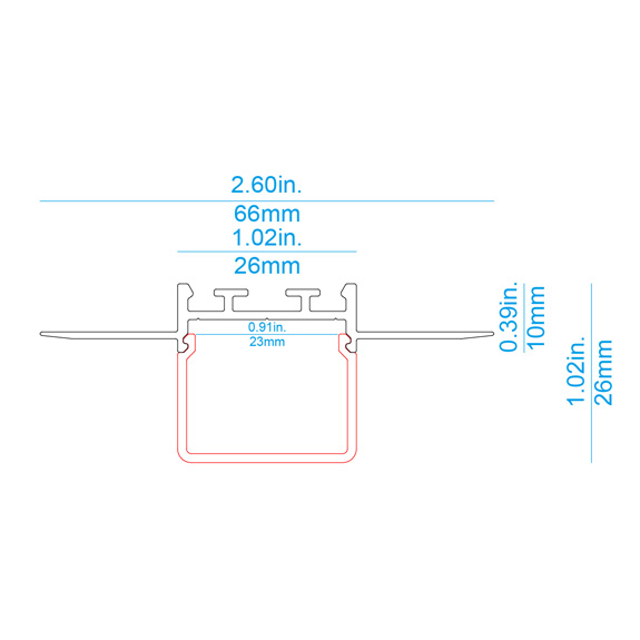 DW26B Plaster-in LED Profile